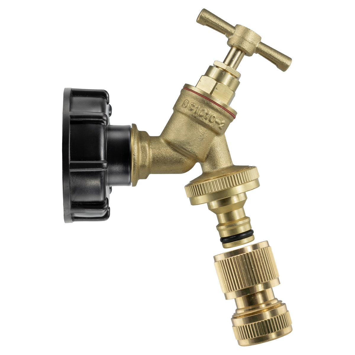 IBC S60X6 Cap & Brass Quick Tap with Brass Hose End