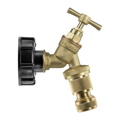 IBC S60X6 Cap & Brass Quick Tap with Brass Hose End