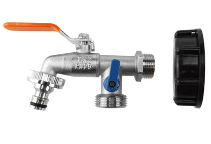 IBC S60X6 Cap with Double Garden Tap – ¾″ BSP Inlet