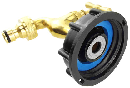 S60X6 IBC Adapter Kit with Polished Brass Quick-Connect Tap