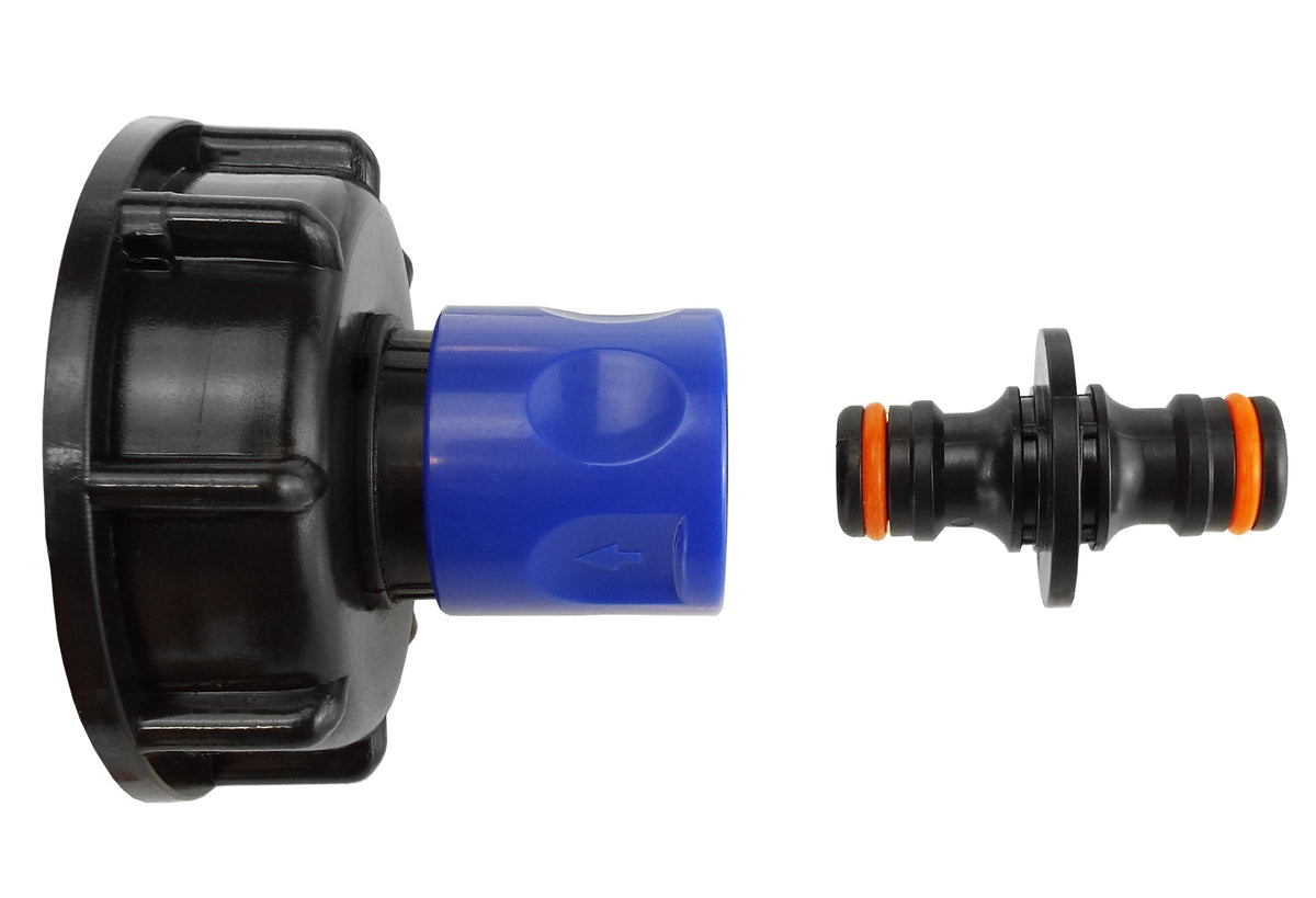 IBC S60X6 Cap & Blue Quick-Connect Plug