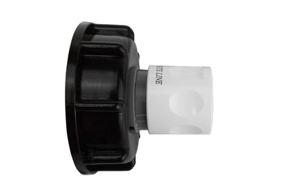 IBC S60X6 Cap & Grey/White Female Quick Socket; supplied fittings shown.