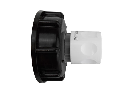 IBC S60X6 Cap & Grey/White Female Quick Socket; supplied fittings shown.