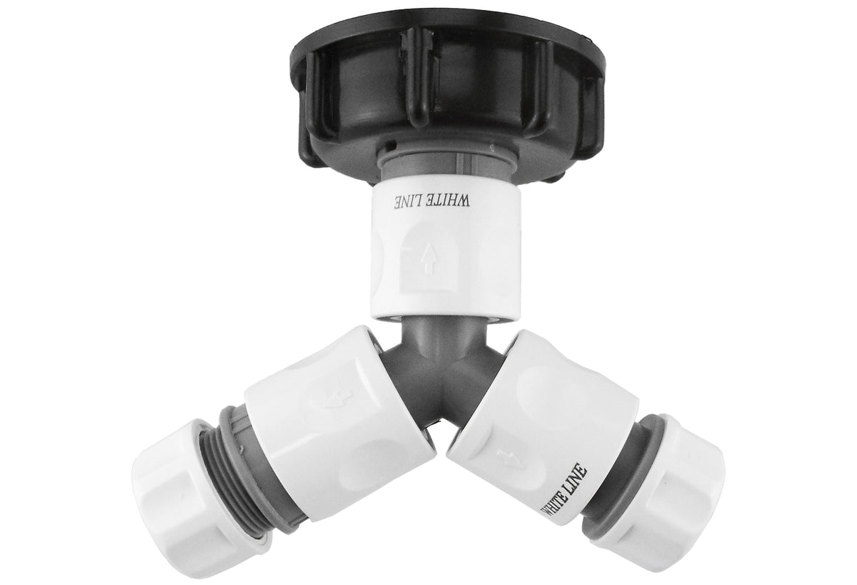 S60X6 IBC Garden Hose Splitter Kit with Two Outlets