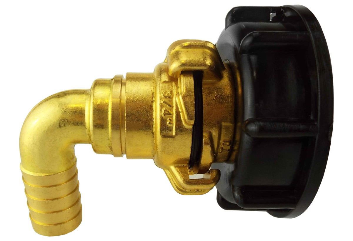 IBC S60X6 Cap & Brass Claw Fittings – 19mm Swivel Elbow
