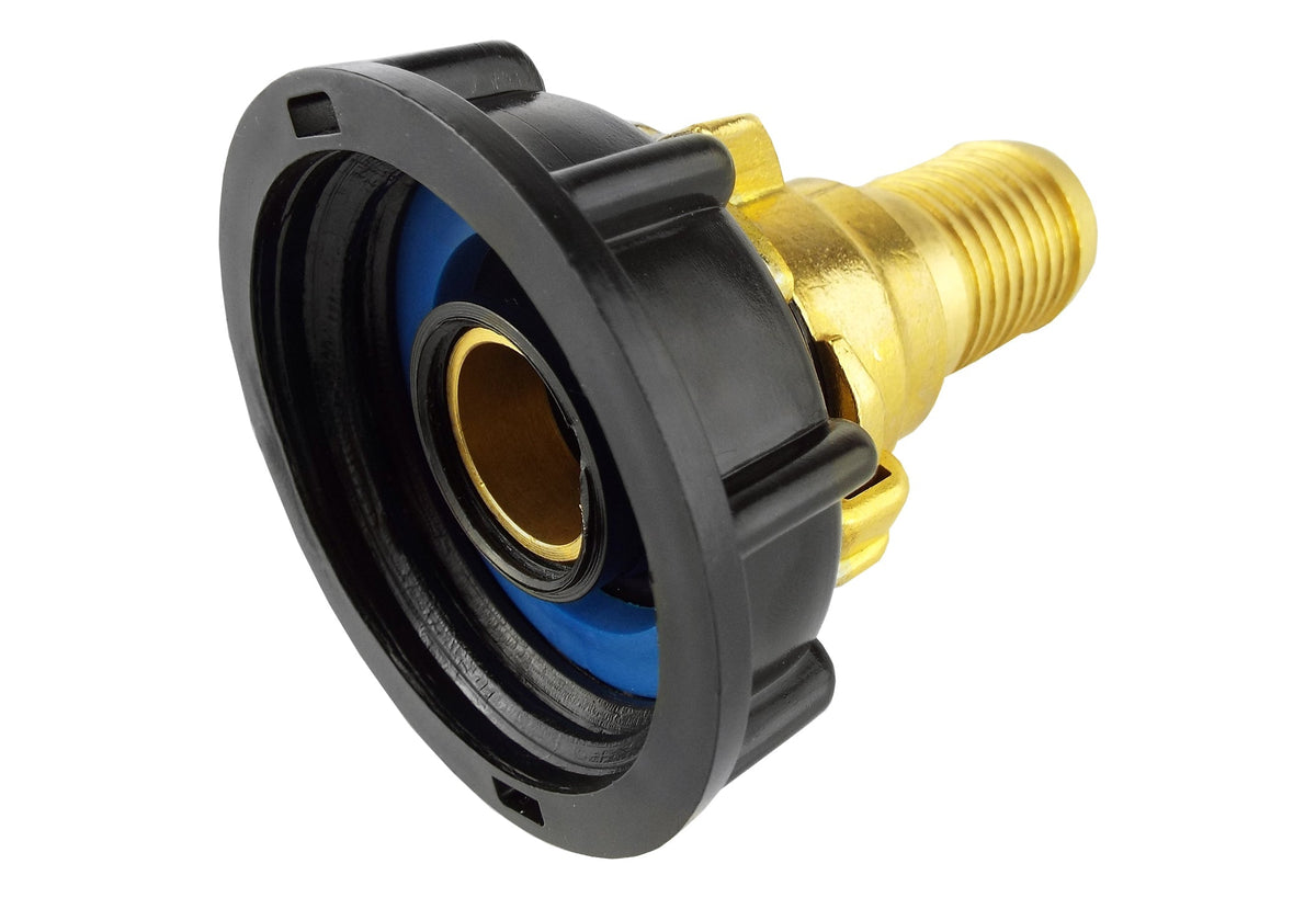 IBC S60X6 Cap & Brass Claw Fittings – 19mm Swivel Straight