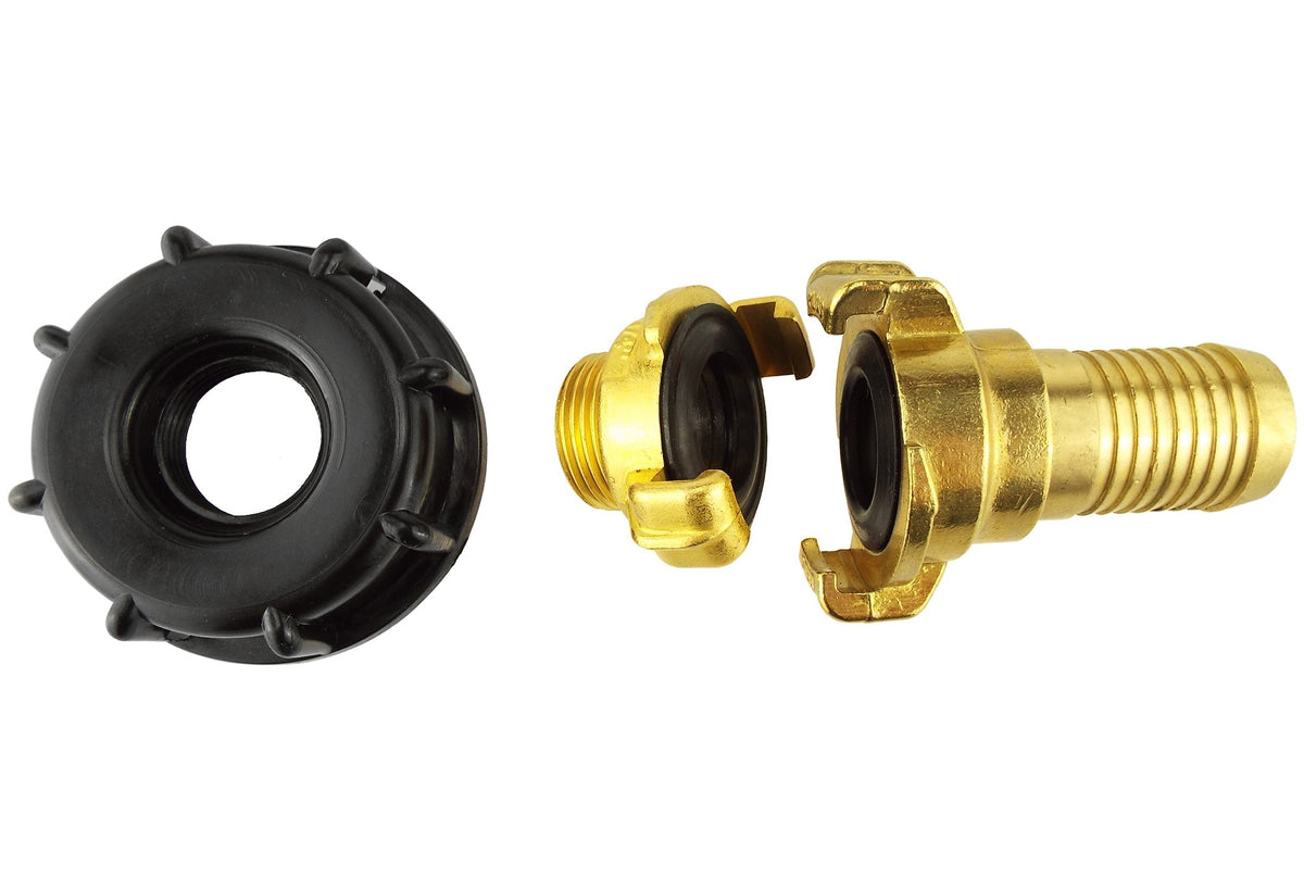 IBC S60X6 Cap & Brass Claw Fittings – 19mm Swivel Straight
