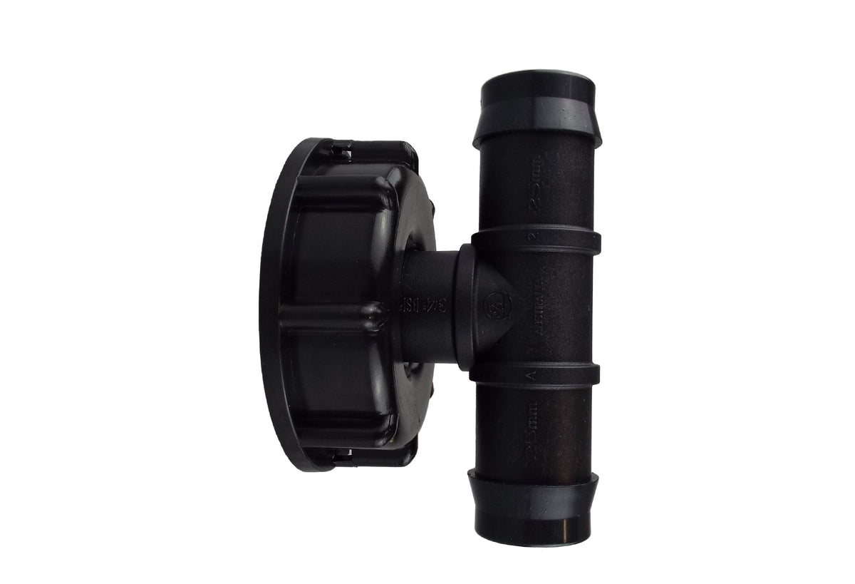 IBC S60X6 Cap with 25mm Barbed Irrigation Tee