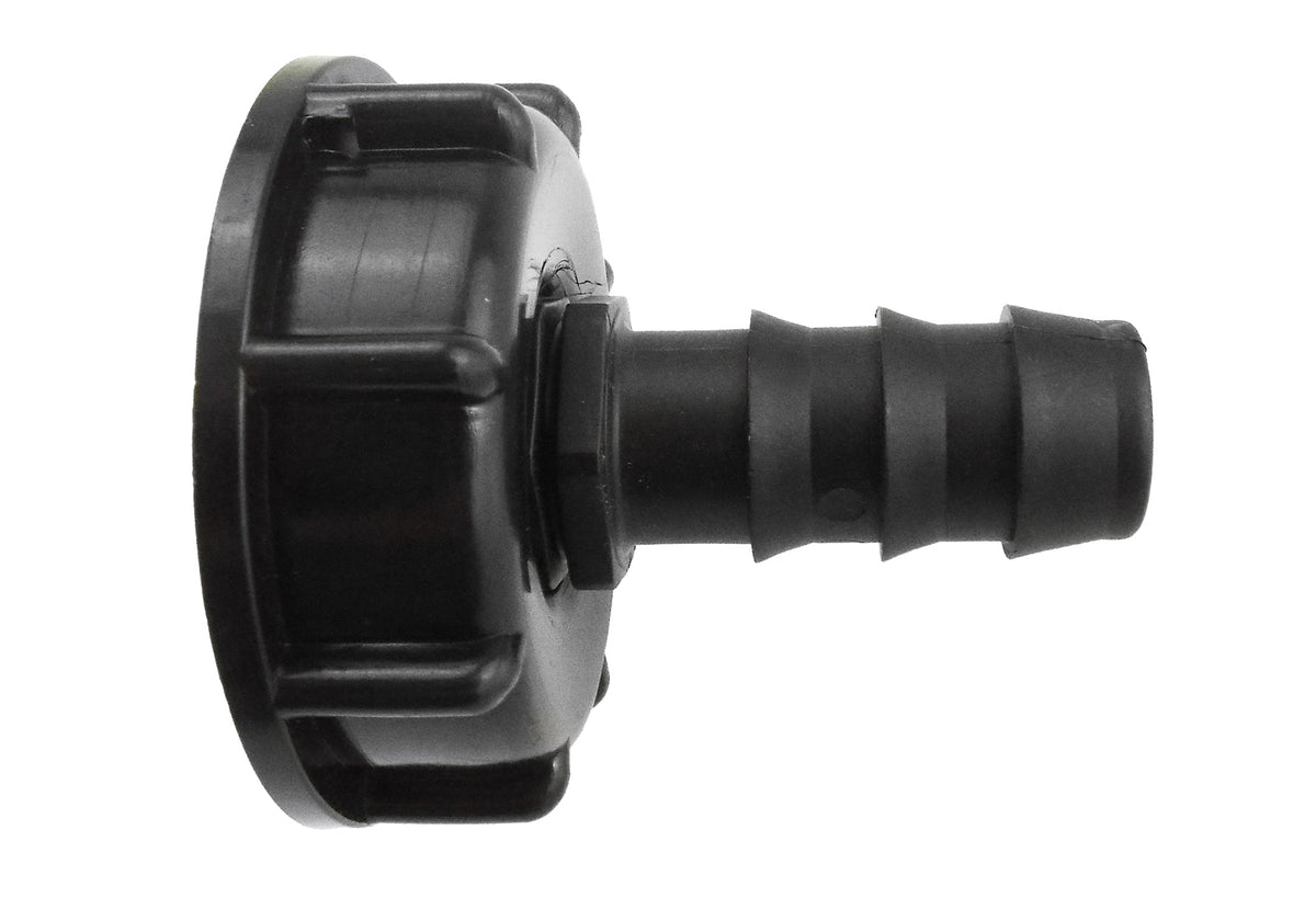 IBC S60X6 Cap with 16mm Irrigation Hose Barb; supplied product shown.