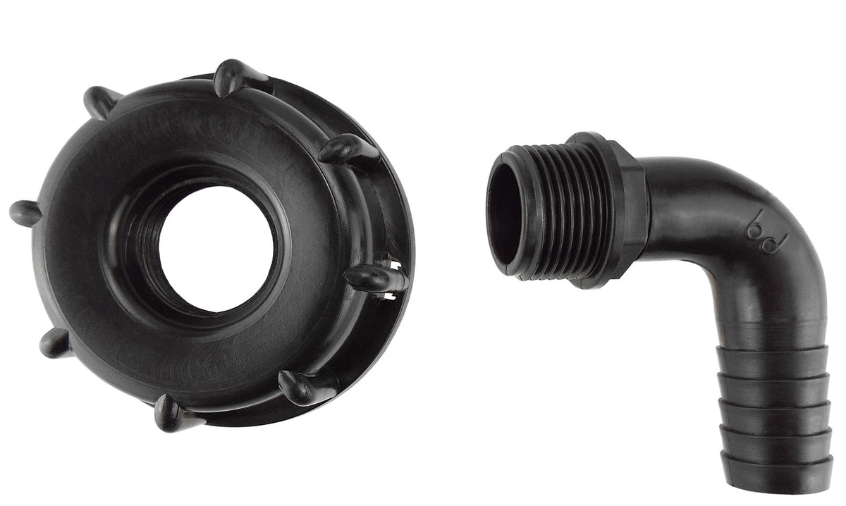 IBC S60X6 Cap – 20mm Barb Elbow; supplied product shown.