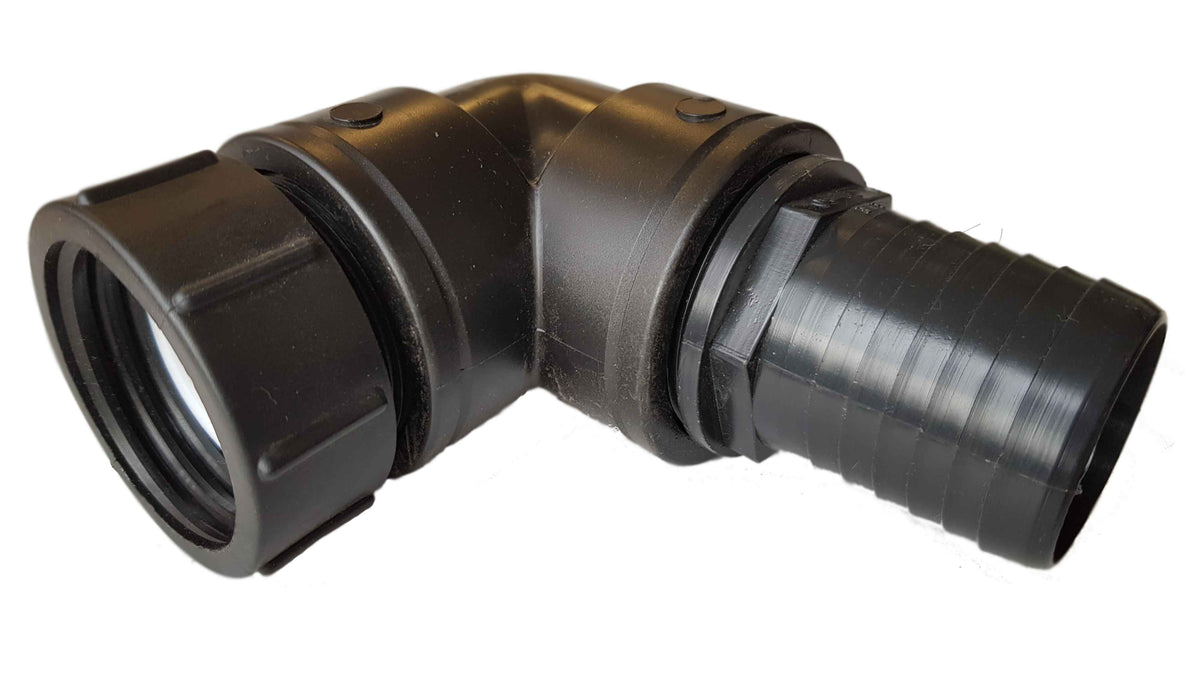 IBC S60X6 Elbow Adapter – 50mm Hose Barb; supplied product shown.
