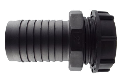 S60X6 Male to 2″ Hose Tail with Removable Blanking Cap; supplied product shown.