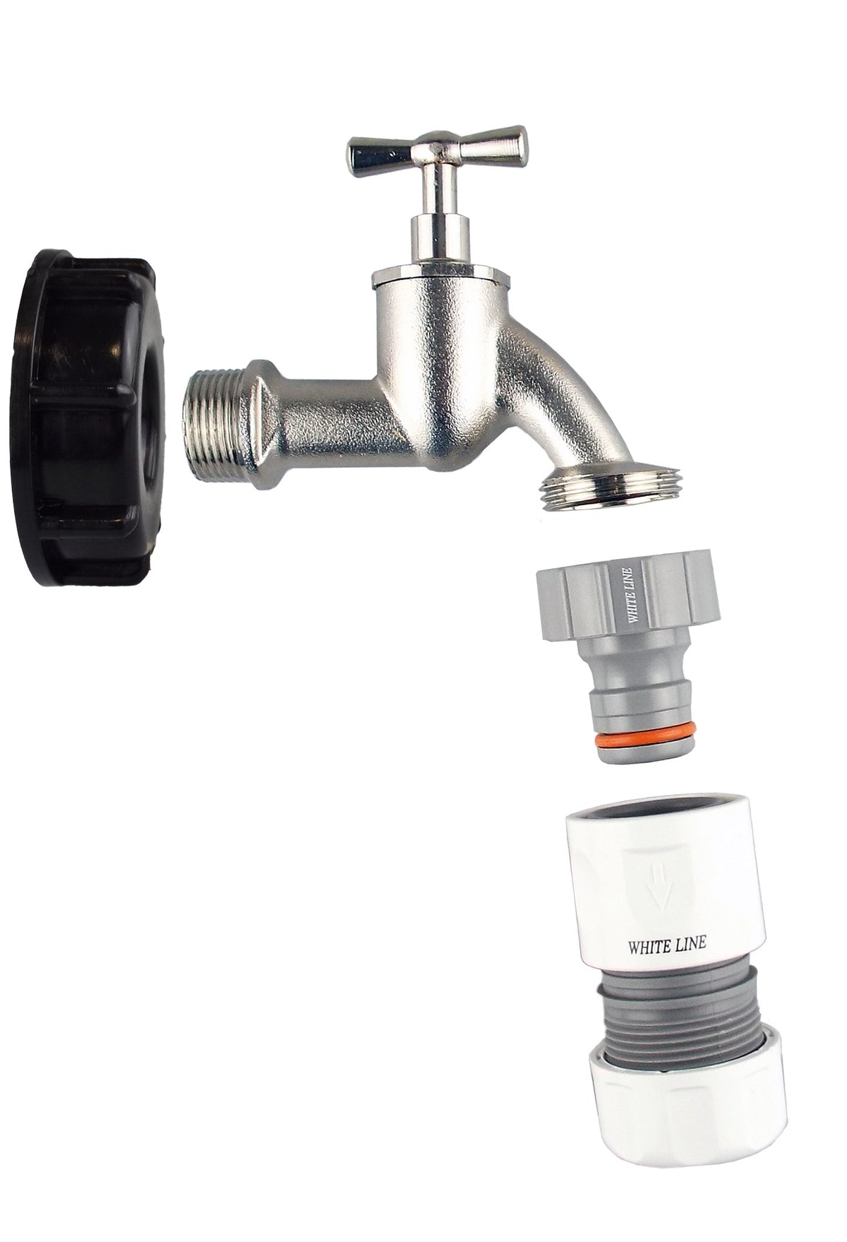 S60x6 IBC Brass Bib Tap Kit – ¾″ Max Flo Hose