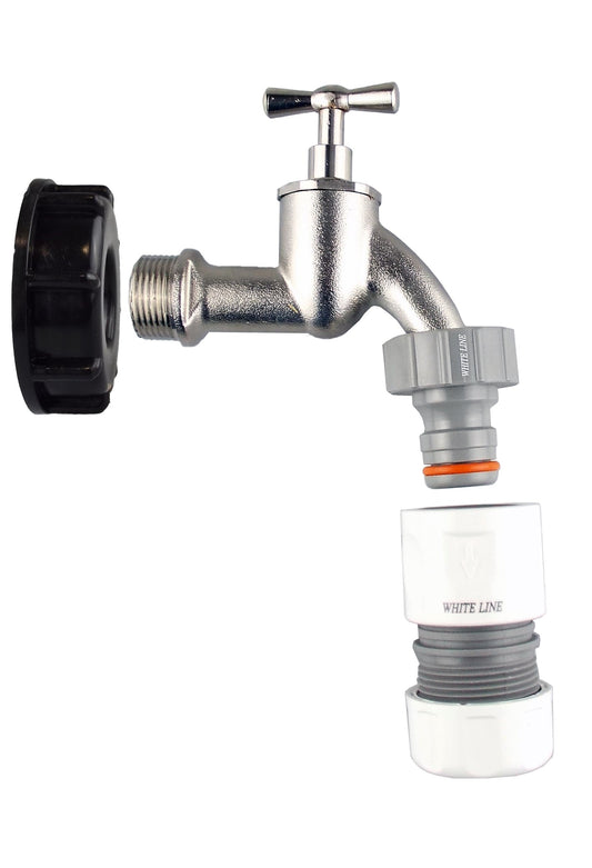 S60x6 IBC Brass Bib Tap Kit – ¾″ Max Flo Hose