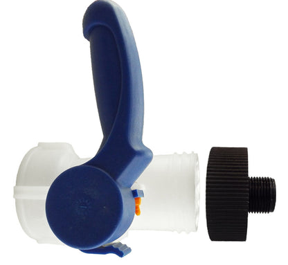 IBC S60X6 Valve Kit with 1″ BSP Male Outlet; supplied fittings shown.