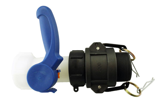 IBC S60X6 Valve Kit – 2″ BSP Male Outlet; supplied fittings shown.