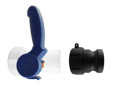 IBC S60X6 Valve Kit with 2″ Male Camlock Outlet; supplied fittings shown.