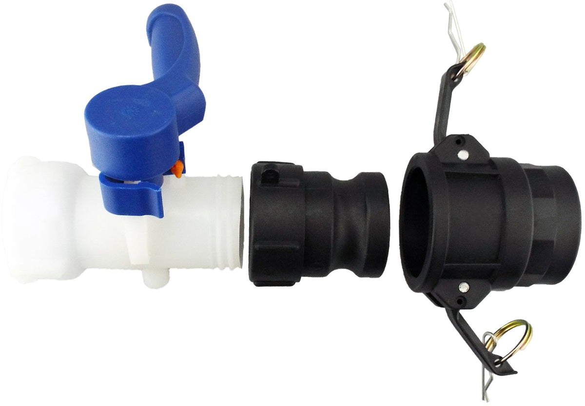 IBC S60X6 Valve Kit – 1½″ BSP Female Outlet; supplied fittings shown.