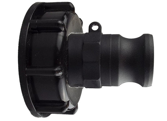 IBC S60X6 Cap with ¾″ Male Type F Camlock Adapter; supplied fittings shown.