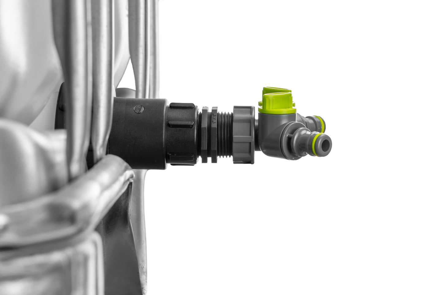 IBC 2" S60X6 Extender Adaptor with BSP Threaded Fitting and Two-Way Splitter