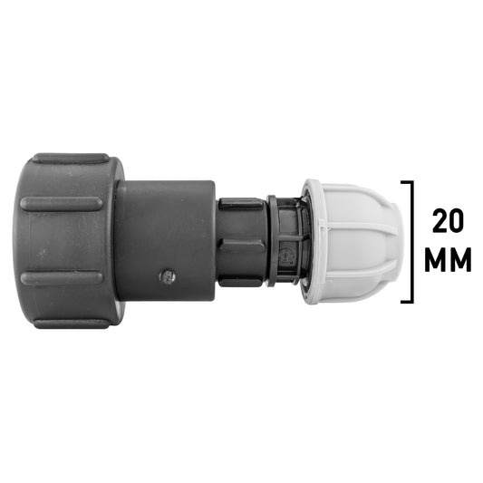 IBC 2" S60X6 Extender Adaptor with MDPE Straight 20mm