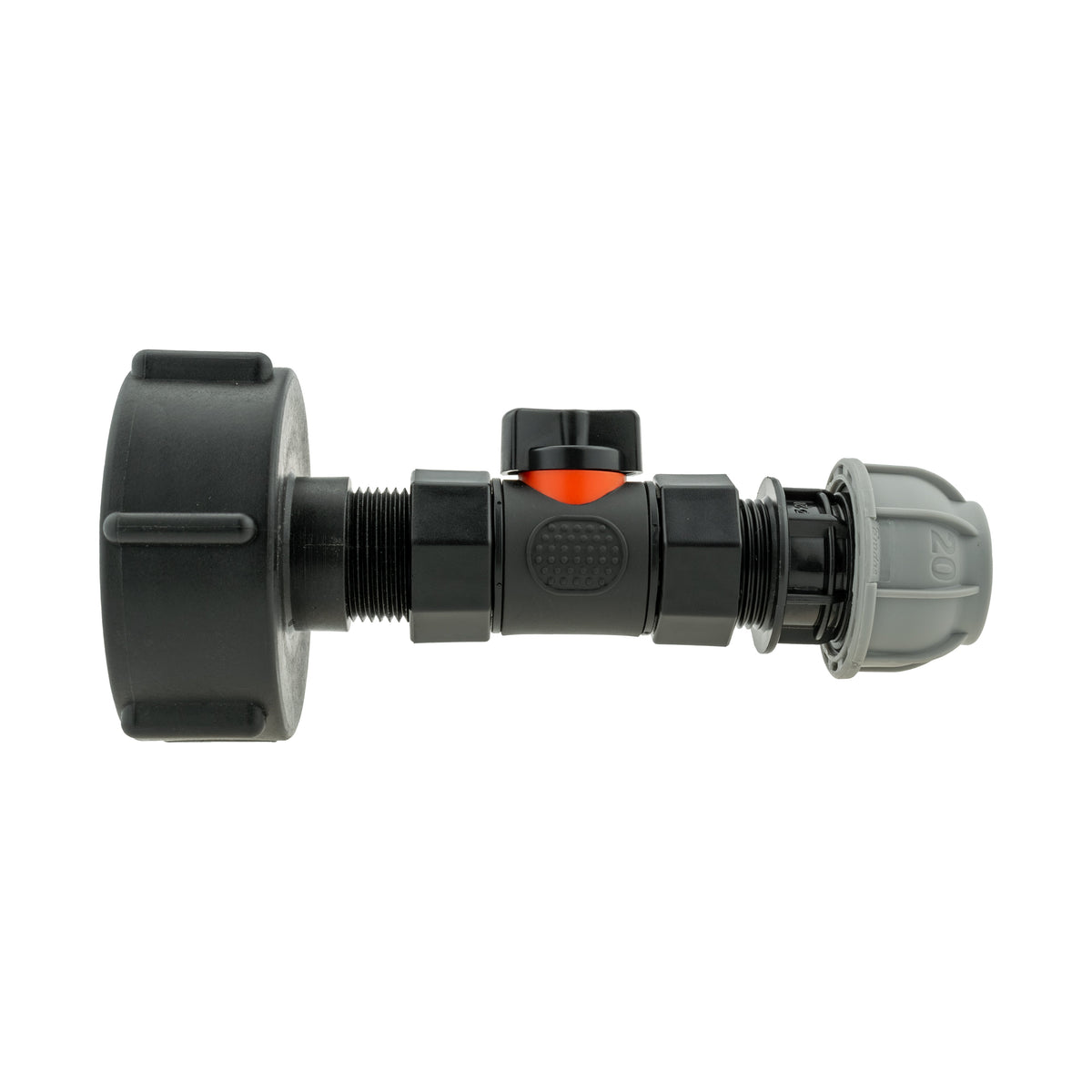 IBC S60X6 Adapter & Inline Valve – 20mm MDPE Connector