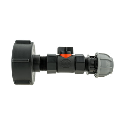 IBC S60X6 Adapter & Inline Valve – 20mm MDPE Connector