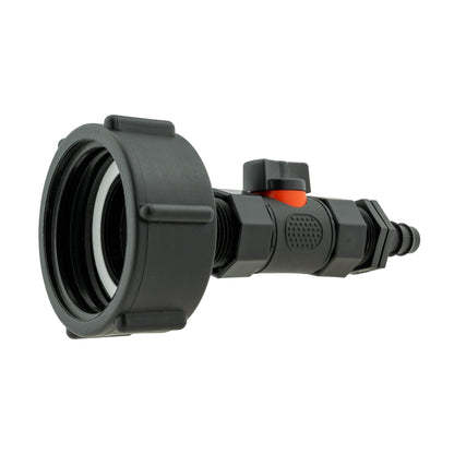 IBC S60X6 Adapter & Inline Valve – 16mm Irrigation Barb