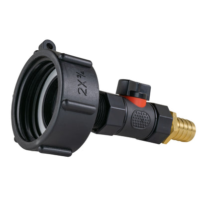 IBC S60X6 Adapter & Inline Valve – 19mm Brass Barb