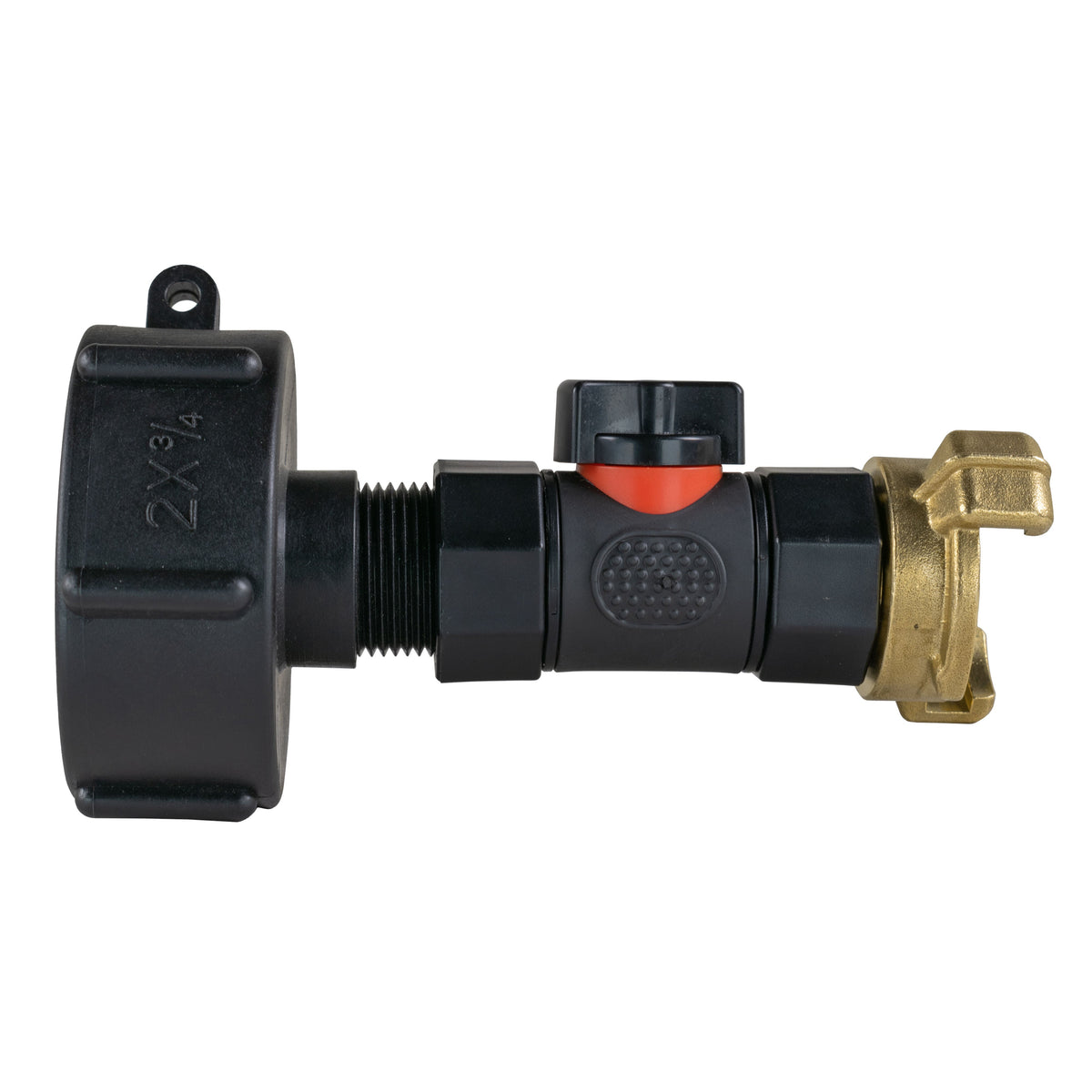 IBC S60X6 Adapter & Inline Valve – Brass Claw Outlet