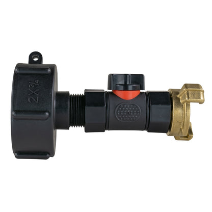 IBC S60X6 Adapter & Inline Valve – Brass Claw Outlet