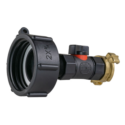 IBC S60X6 Adapter & Inline Valve – Brass Claw Outlet