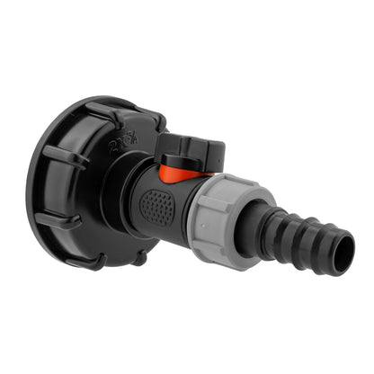 IBC S60X6 Cap & Inline Valve – 20mm Irrigation Barb