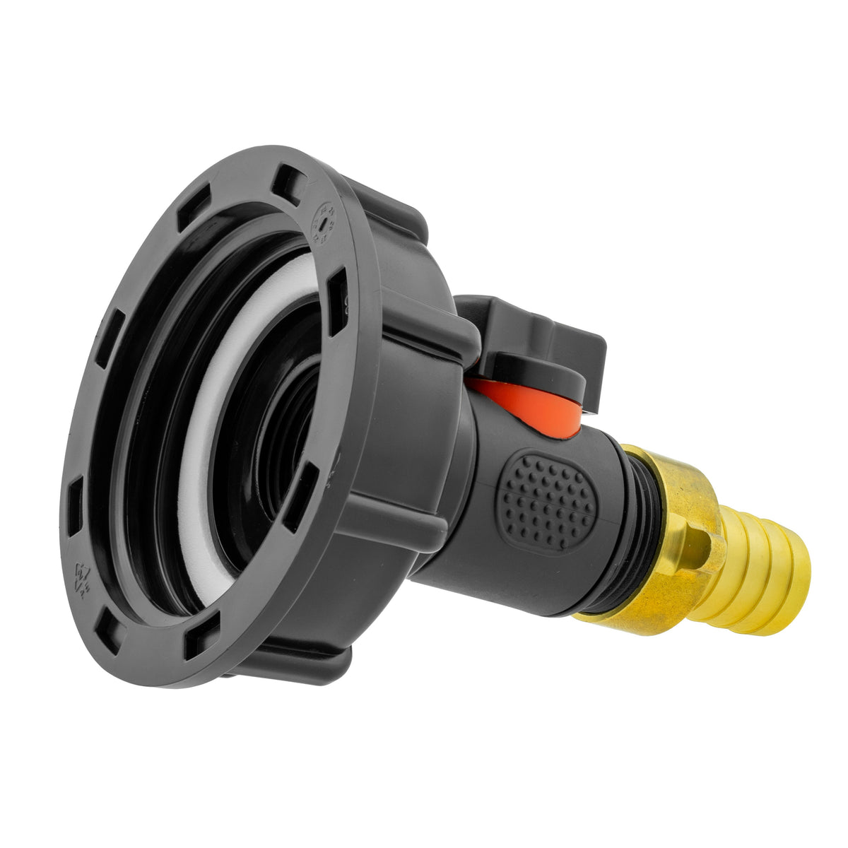 IBC S60X6 Cap & Inline Valve – 19mm Brass Hose Tail