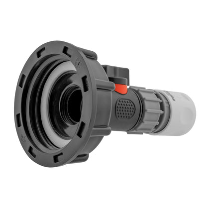 IBC S60X6 Cap & Inline Valve – Grey/White Female Quick Socket
