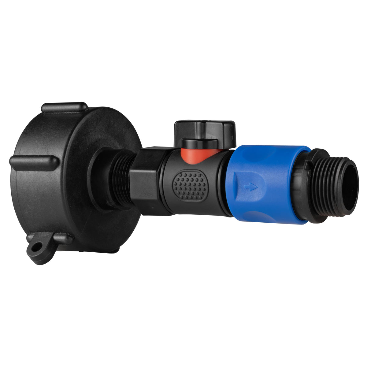 IBC S60X6 Valve Kit – ¾″ Male Thread Quick-Coupled Outlet; supplied product shown.