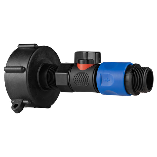 IBC S60X6 Valve Kit – ¾″ Male Thread Quick-Coupled Outlet; supplied product shown.