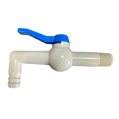 ½″ BSP Plastic Tap – 90° Outlet, 150mm Body; product design shown.