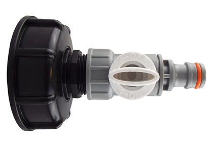 IBC S60X6 Adapter & Grey/White Valve – Quick-Connect Outlet; supplied product shown.