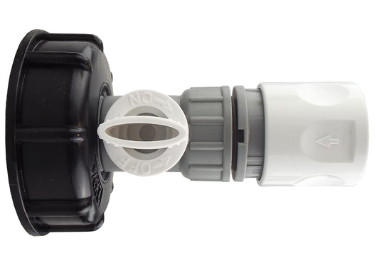 IBC S60X6 Cap & Grey/White Valve – Female Quick Socket; supplied product shown.