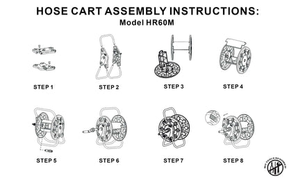 Hose Cart for 60m 1/2" Garden Hose Black/Orange