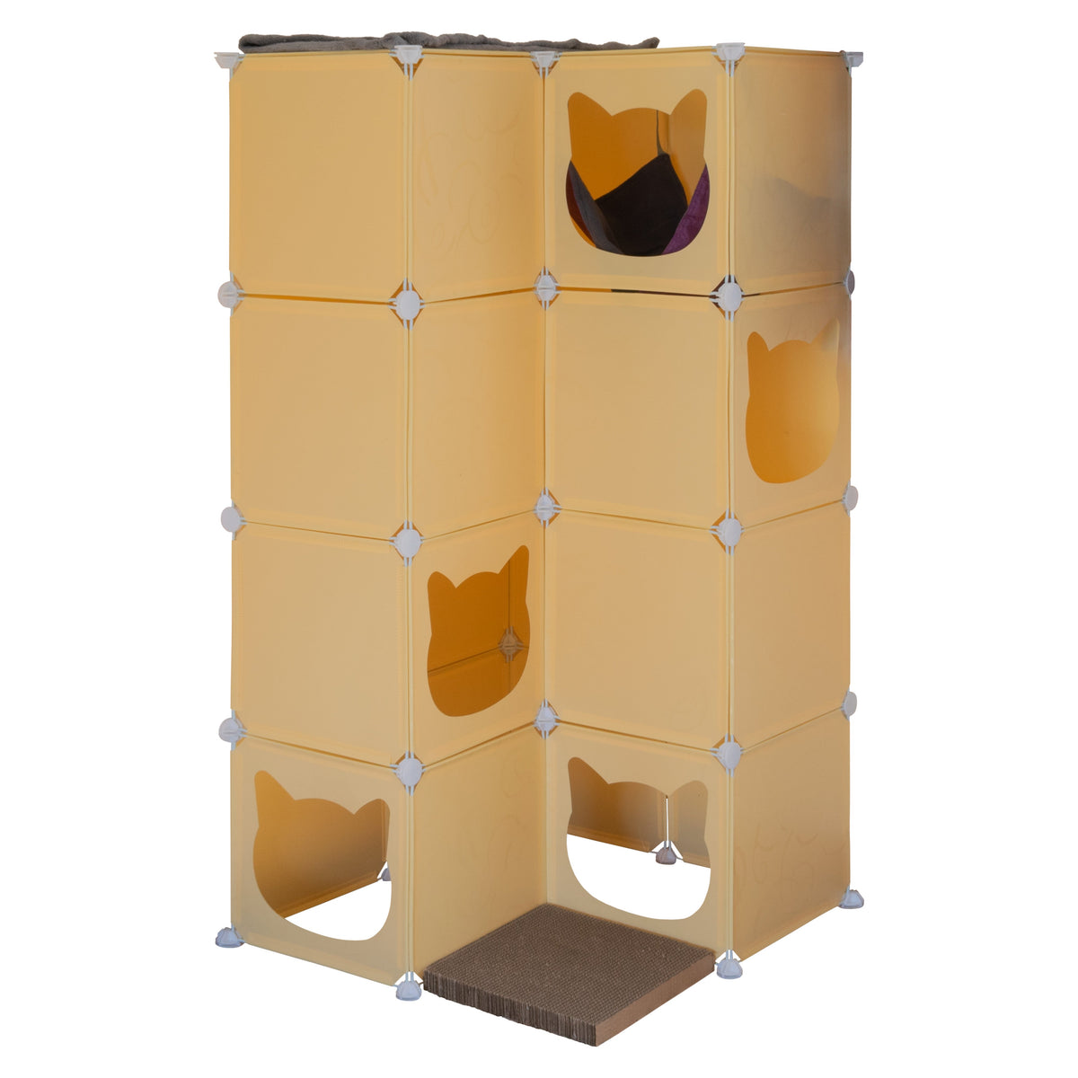 Kitty Cubby Maxi Cat Play Tower with Scratcher & Hammock