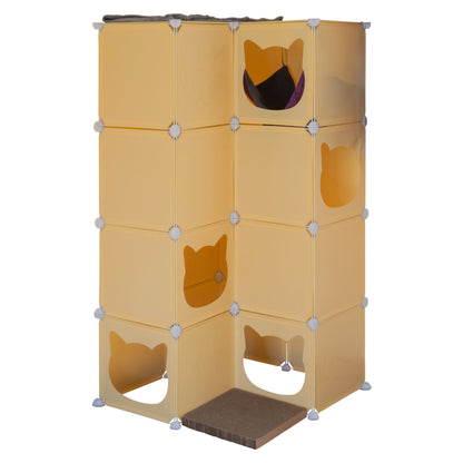 Kitty Cubby Maxi Cat Play Tower with Scratcher & Hammock