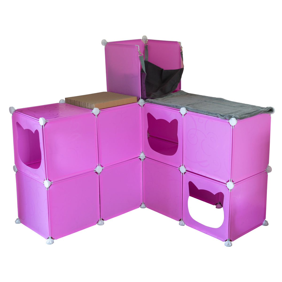 Kitty Cubby Maxi Cat Play Tower with Scratcher & Hammock