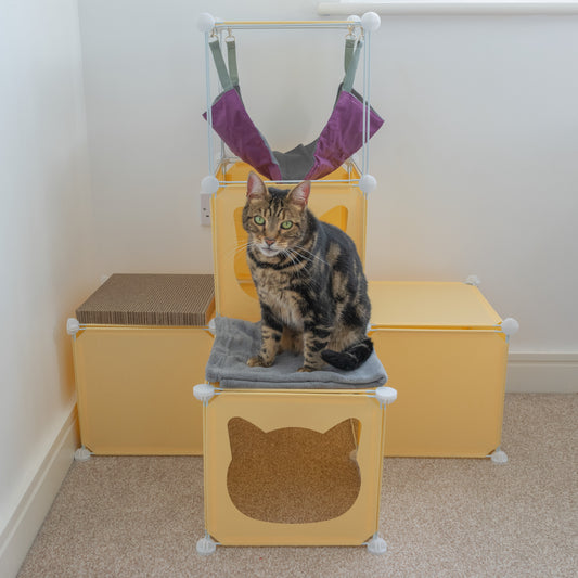 Kitty Cubby Cat Cube Play Tower (Medium Cream)