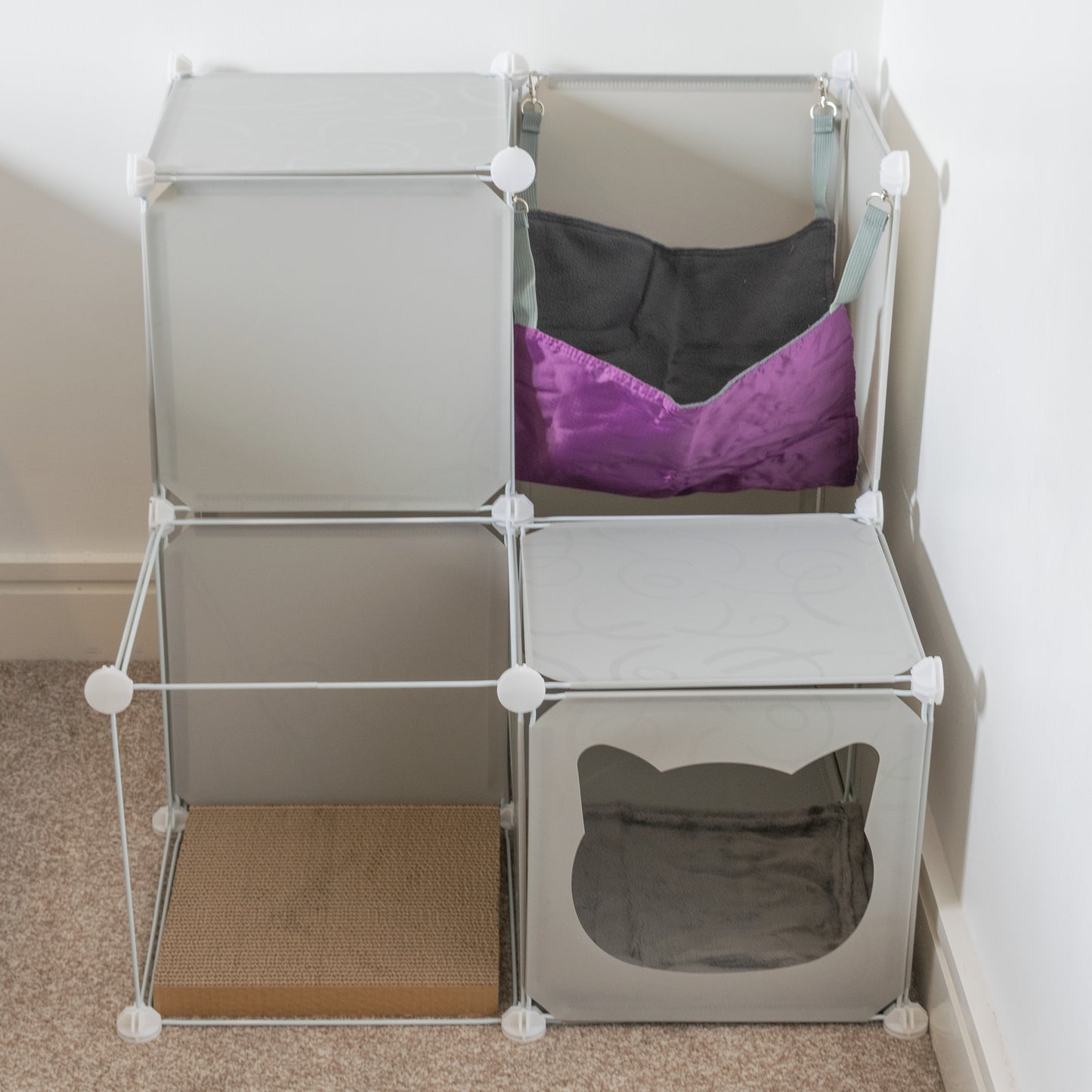 Kitty Cubby Cat Cube Play Tower (Medium Grey)