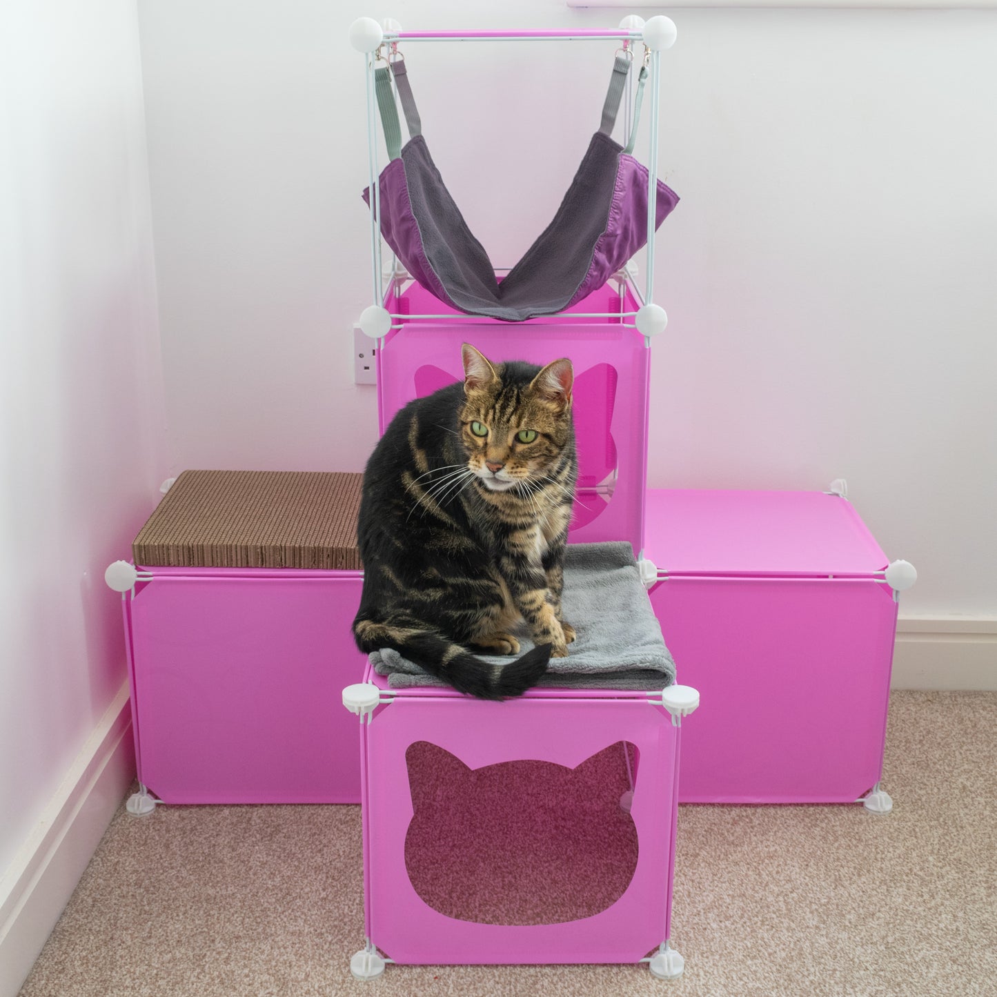 Kitty Cubby Cat Cube Play Tower (Medium Pink)