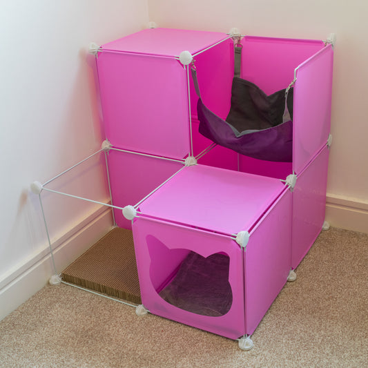 Kitty Cubby Cat Cube Play Tower (Medium Pink)