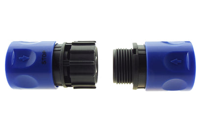 ¾″ BSP Threaded Female Quick-Connector Pair – Blue