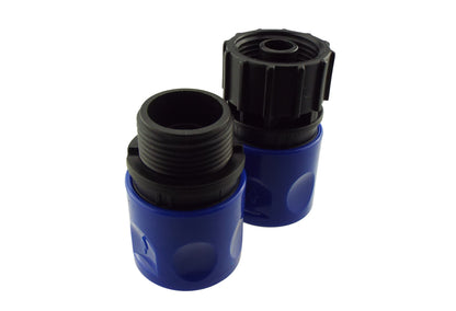 ¾″ BSP Threaded Female Quick-Connector Pair – Blue